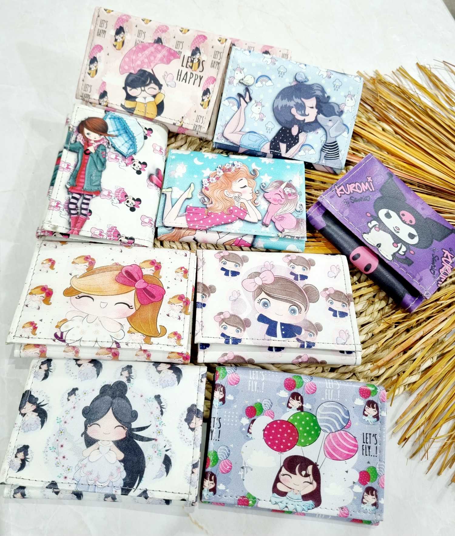 کیف پول و جاکارتی عروسکی چرم صنعتی دخترانه